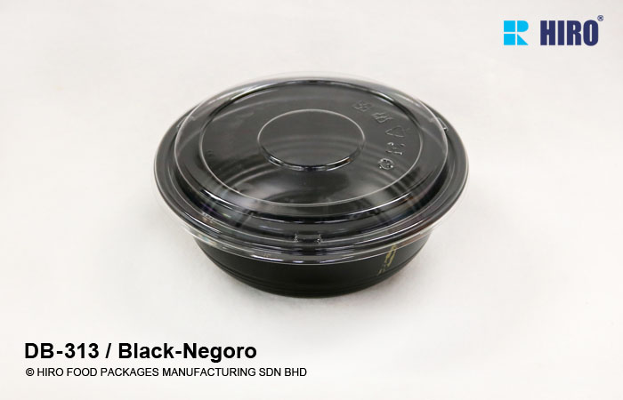Donburi bowl DB-313 Black-Negoro lid