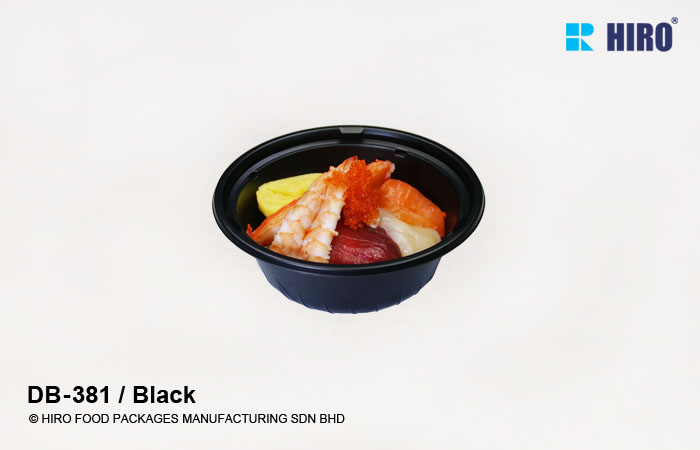 Donburi bowl DB-381 Black with food