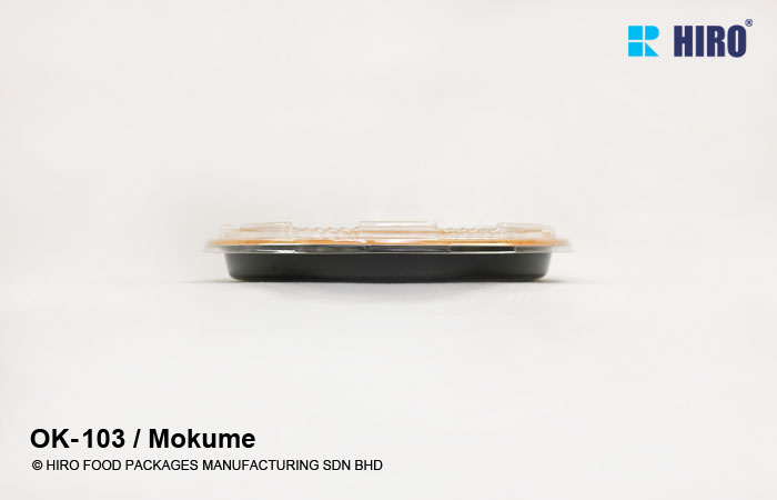 Sushi Platter OK-103 Mokume with lid side view