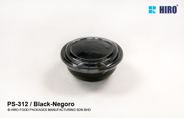 Donburi bowl PS-312 Black-Negoro lid