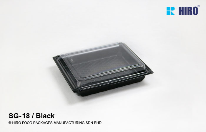 Sushi Tray SG-18 Black with lid