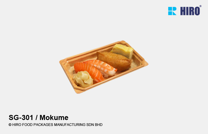 Sushi Tray SG-301 Mokume with food