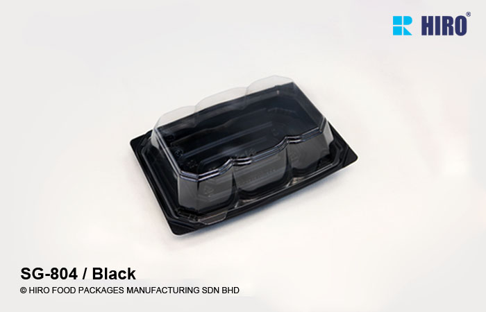 Sushi Tray SG-804 Black with lid