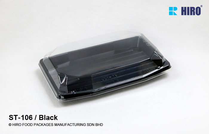 Sushi tray ST-106 Black with lid