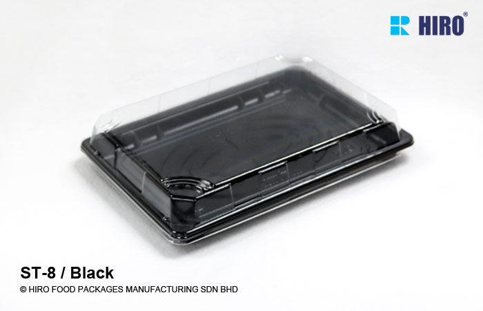 Sushi Tray ST-8 Black with lid