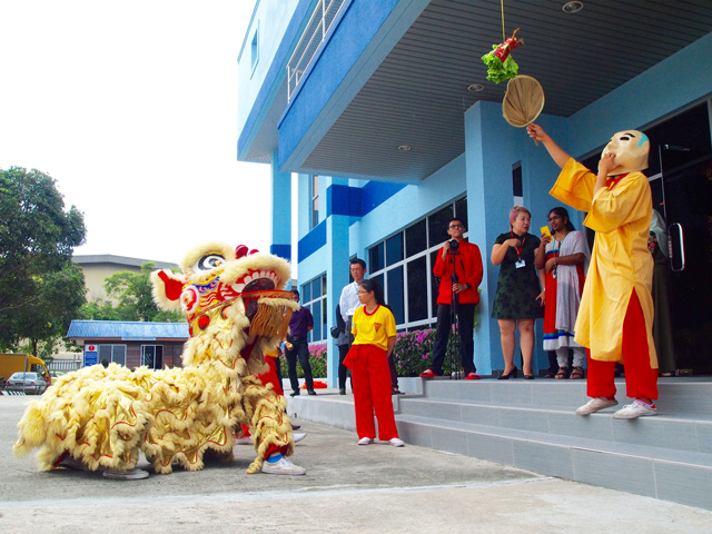We invited lion dance to second factory