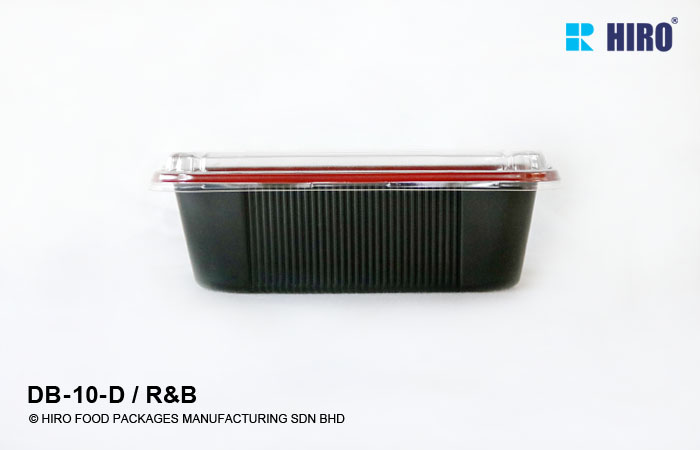 Square donburi DB-10-D R&B with lid side view