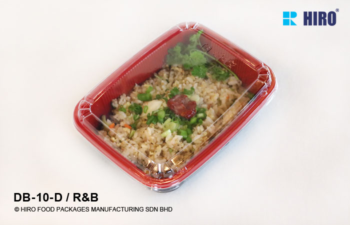 Square donburi DB-10-D R&B with lid and food