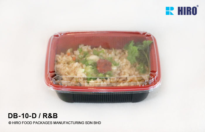 Square donburi DB-10-D R&B with lid and food