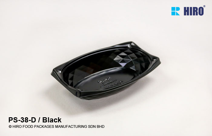 Round Diamond shape food container PS-38-D Black