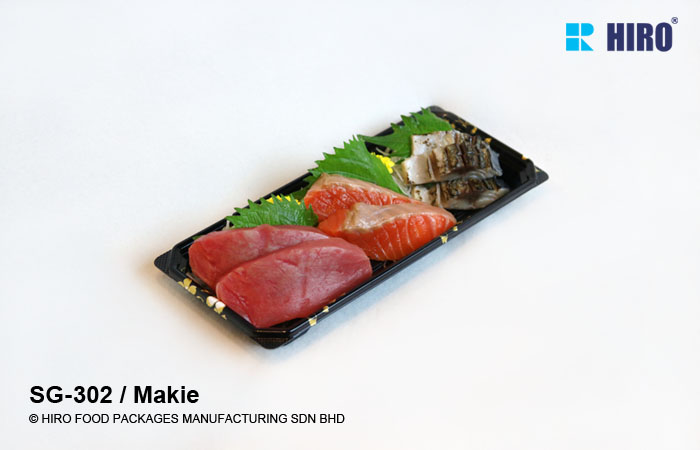 Sushi Tray SG-302 Makie with food