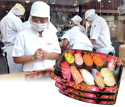 Use disposable food container in kitchen.