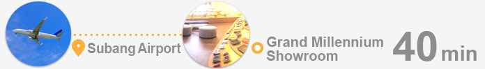 From Subang Airport to Grand Millennium Showroom : 40 min